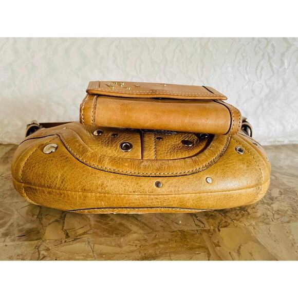 Bundle/set Vtg Coach Purse Shoulder soho vachetta mustard rhinestone bag/WALLET - Picture 6 of 9